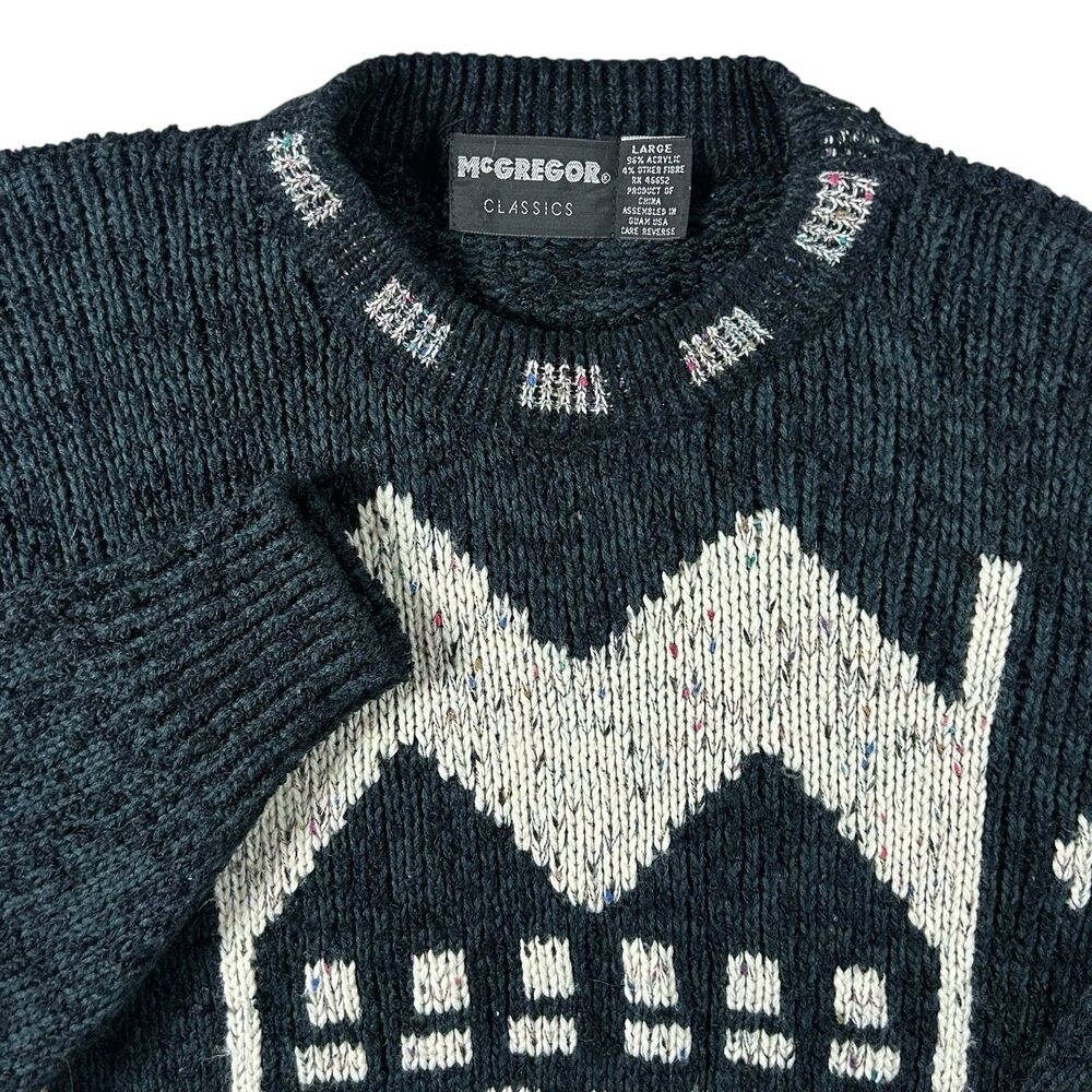 Vintage McGregor Aztec Sweater Men’s Large Pullover Geometric Acrylic USA 90s